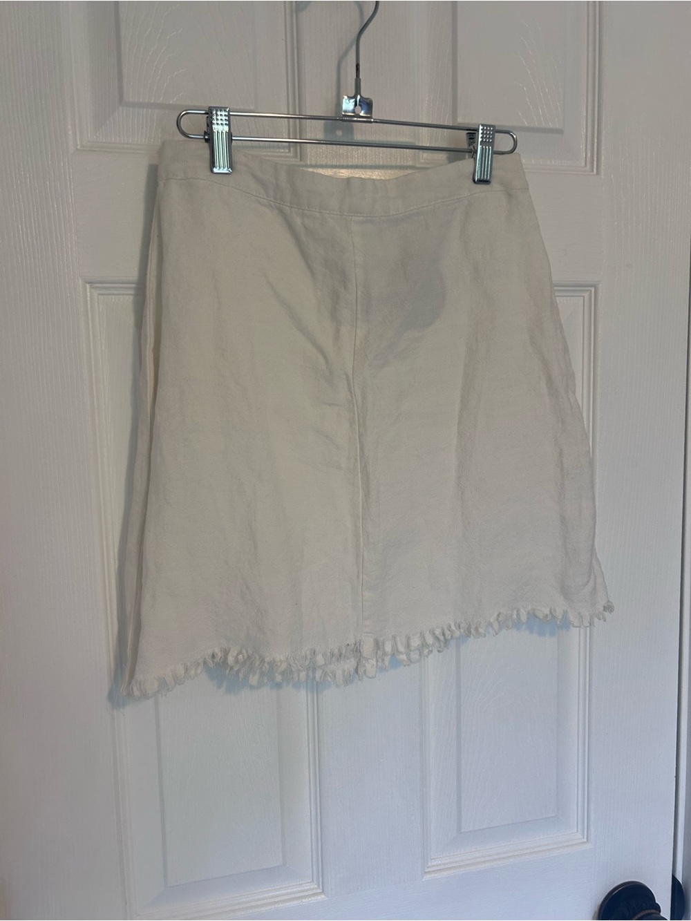 House of Three White Frayed Hem A-Line Skirt